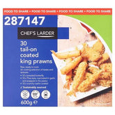 Chefs Larder 30 Tail-On Coated King Prawns 600g  Adomoo